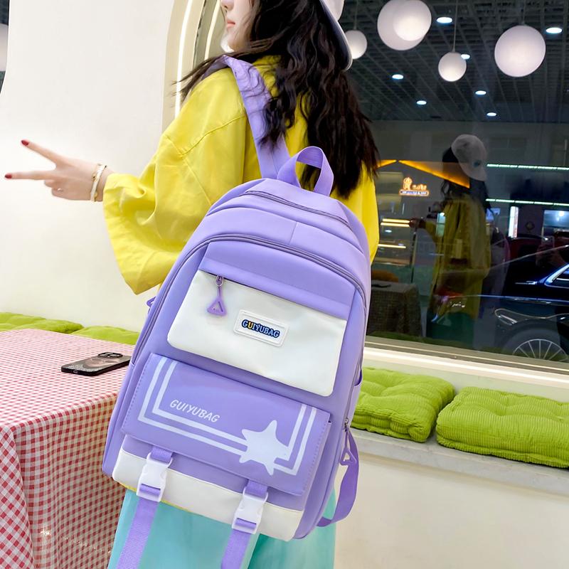 Four-Piece Backpack Set Schoolbag Large Capacity Backpack for Primary and Secondary School Students