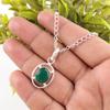 Oval Green Onyx Gemstone 925 Sterling Silver Mother Gift Trendy Pendant Jewelry PP-6-16
