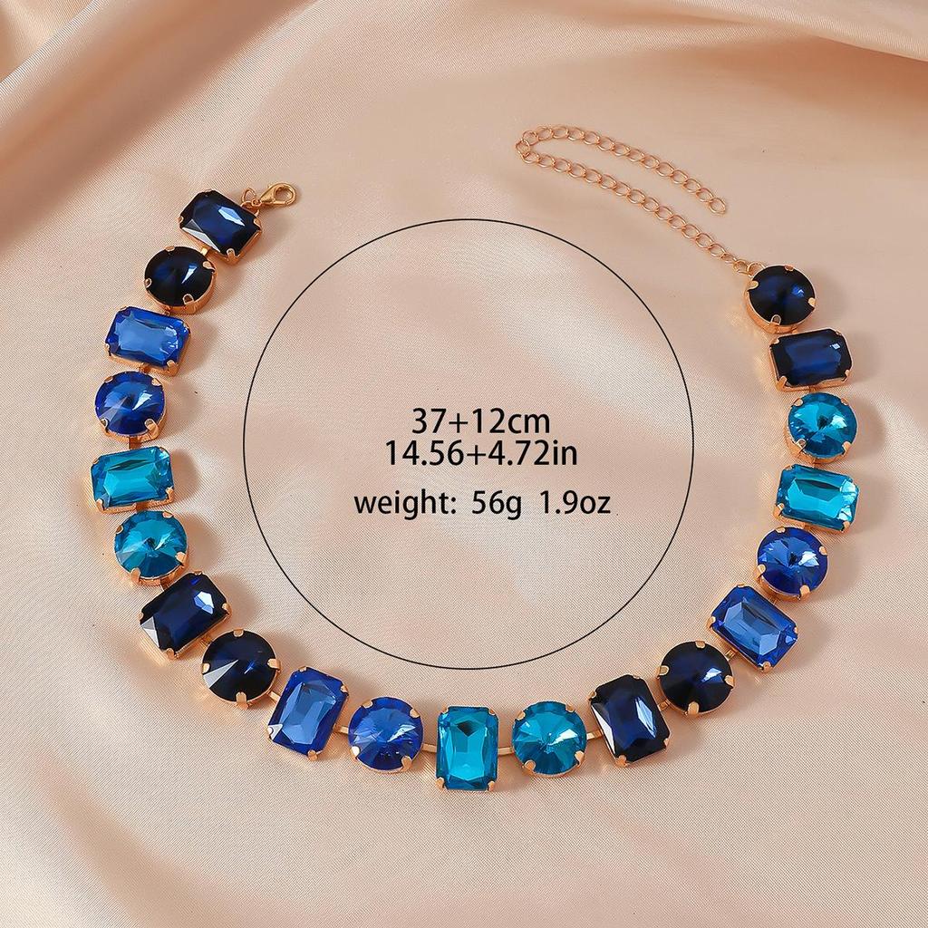 European American Niche Design Luxury Rhinestone Tassel Necklace