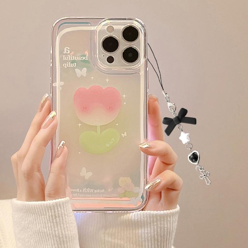 Cute Bowknot Phone Charm Strap Detachable Keychain Pendant Butterfly Star Phone Lanyard Backpack Decors for Women Girls