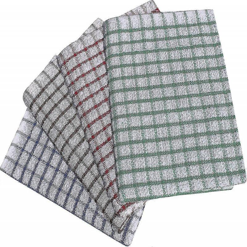 Pack Of 10 Terry Tea Towel (28 X 40 Cm) - Super Soft Ring Spun Combed Cotton High Density Weave & Thick Construction Ultra Absorbent & Soft Restaur