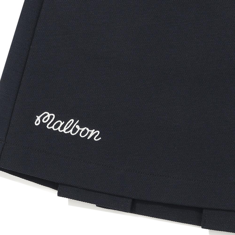 MALBON GOLF Back Pleated A-Line Skirt Navy (Woman)