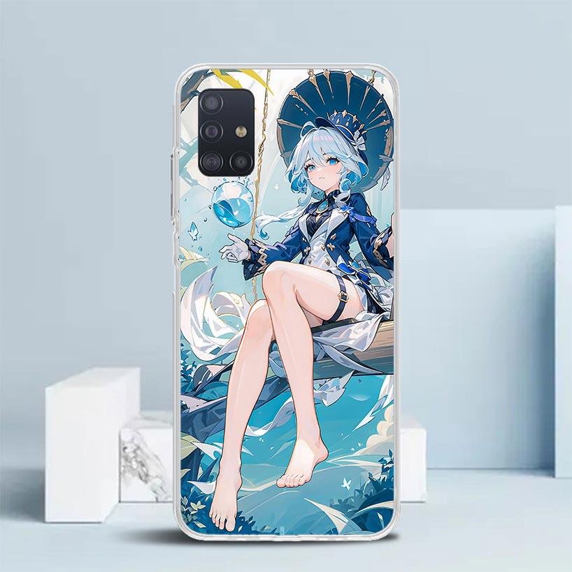 Cute Furina Genshin Impact Soft Cover for Samsung Galaxy A12 A22 A32 A52 A72 A02S Phone Case Note 20 Ultra 10 S10 Plus A51 A71 A