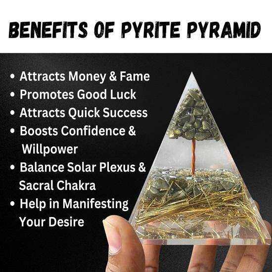 Kristallpyramide Pyritbaum Vastu-Pyramide für Geld, Glück, Wohlstand, Positivität, Ruhm, Vastu Reiki-Heilung, Reichtum und Überfluss