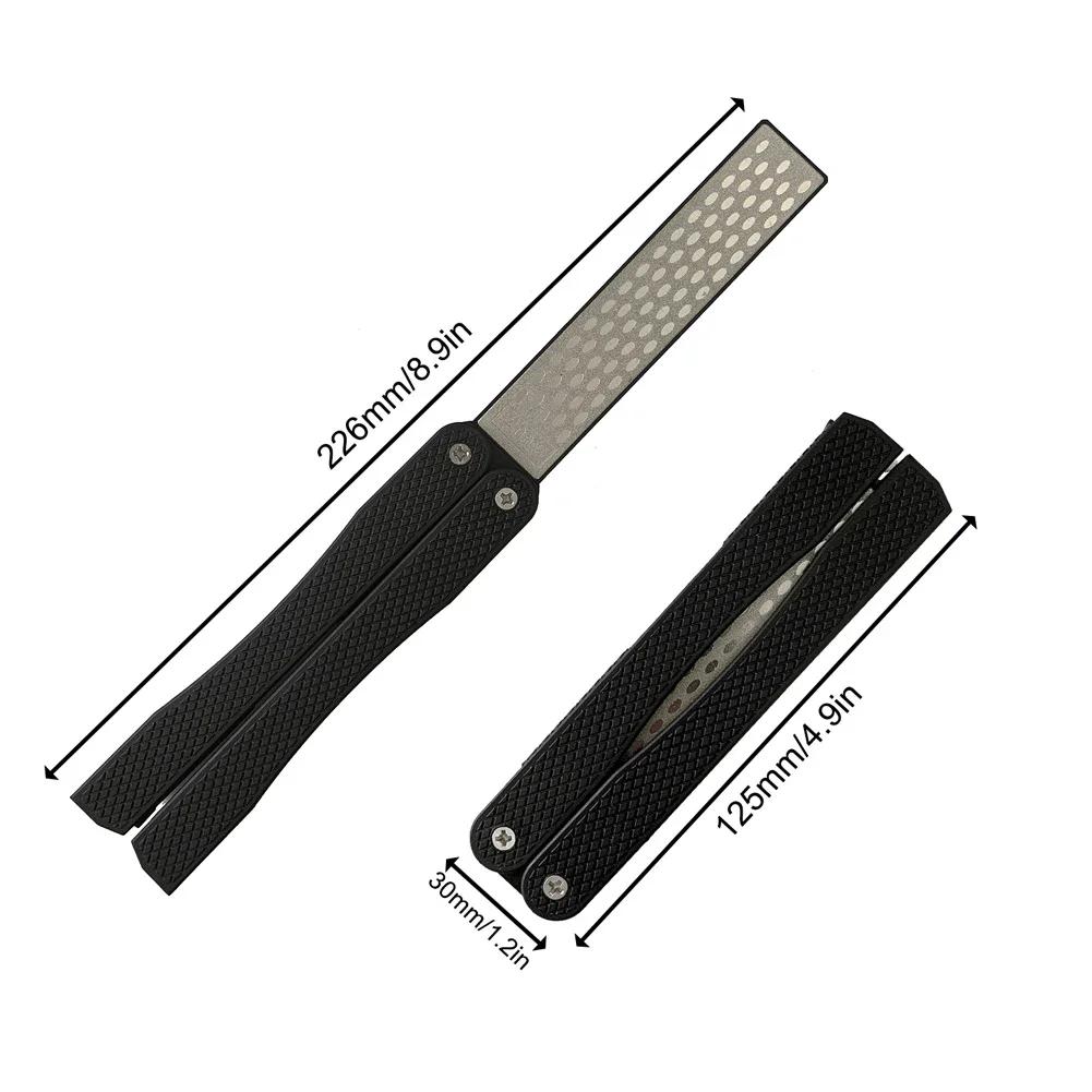 Double Sided Folded PocketSharpener Diamond Knife Coarse Diamond Sharpening Stone 400 Grit Foldable Knife Sharpener Gritstone
