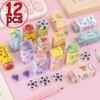 12/32/36pcs Cute Erasers Wholesale Fruit Ball Dinosaur Fun Desk Pets Pencil Erasers for School Supplies Prize Gifts Party Favors