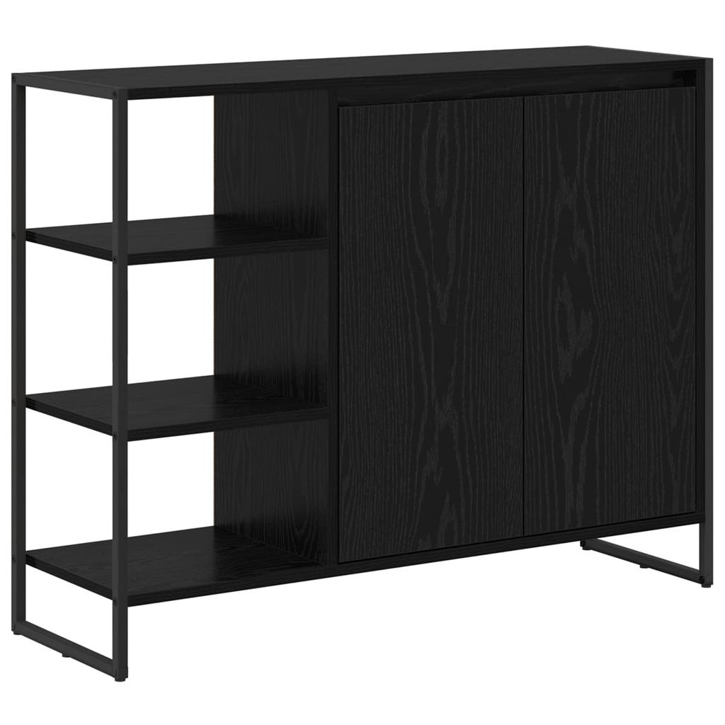 Side Cabinet Black Oak Effect 96.5 x 30 x 75 cm