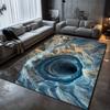 3D Landscape Carpet Mat Rug - Natural Swirl Design Home Decoration Non-Slip Floor Mat for Living Room Living Room Decoration