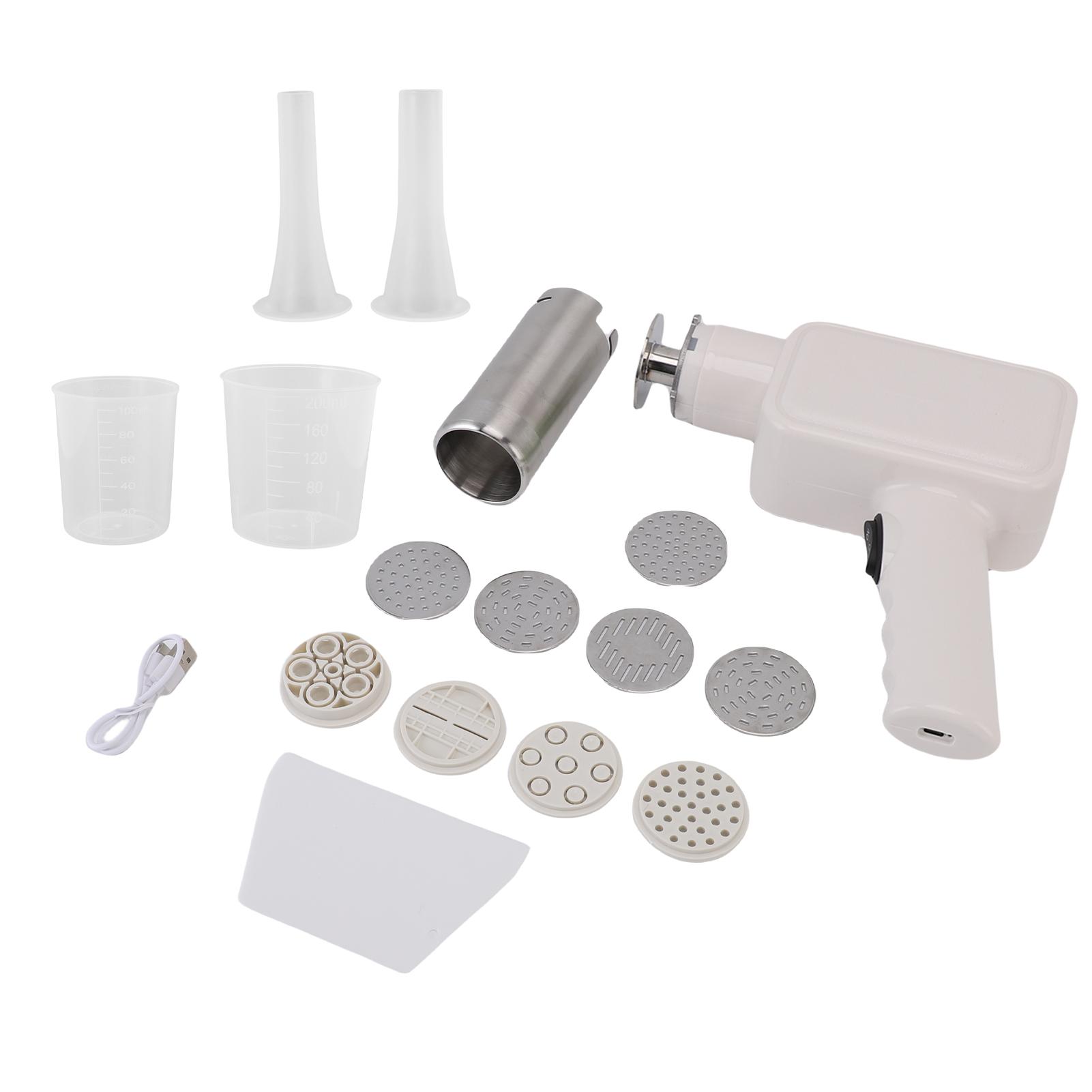 

Cordless Handheld Noodle Maker, Portable Electric Pasta Machine with 9 Noodle Molds, 2 Sausage Making Tool, белый