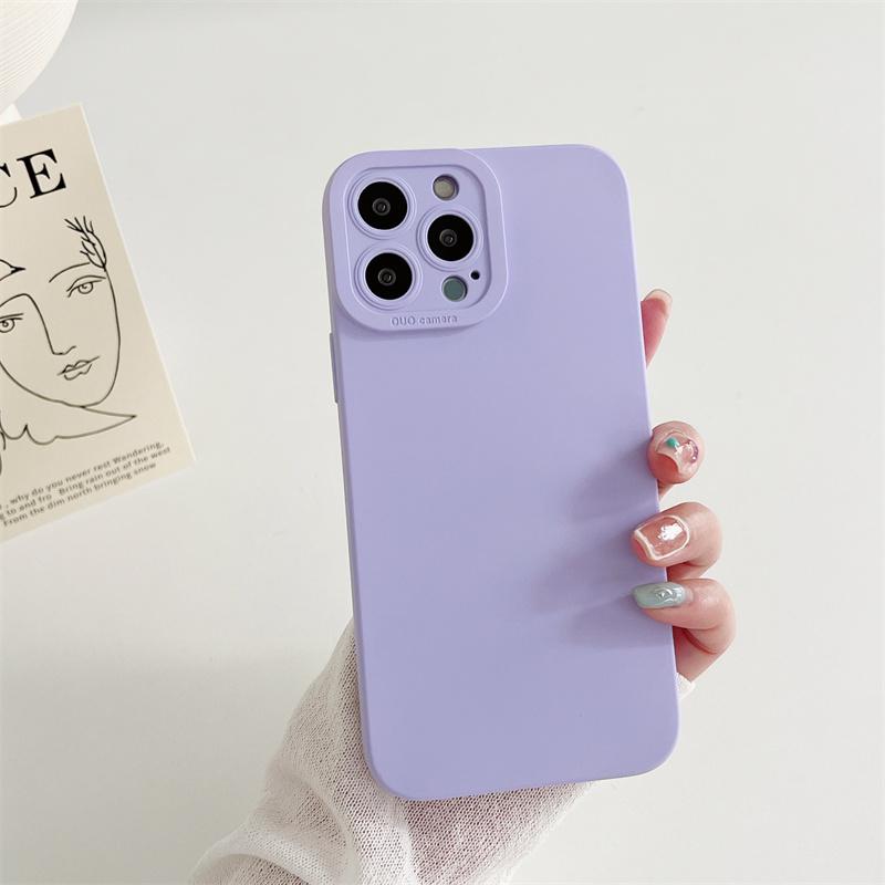 Colorful Soft Silicone Case For iPhone 15 14 Pro Max 13 12 Mini 11 Pro Max 7 8 SE 2020 Camera Protection Phone Cover