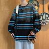 Men's Casual Sweatshirt Versatile Pullover Round Neck Long-sleeved T-shirt Contrasting Color Top