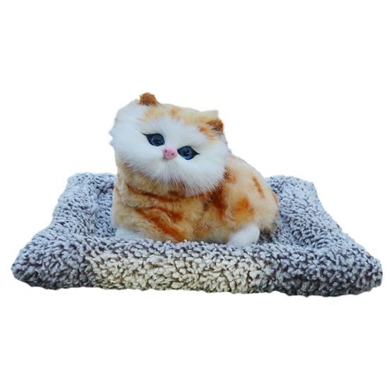 Simulovaná kočičí hračka s podložkou z bambusového uhlí pro odstranění zápachu, mňoukající plyšové kotě, vycpané zvířátko, panenka, domácí kancelář, stolní dekorace, ozdoba