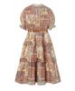 Penfield Short Sleeve Waist Embroidered Smocking Tiered Dress Red_Fs2Ws10F