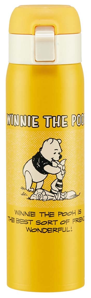 

Skater Insulated Stainless Steel Disney Winnie the Pooh STOT5-A Mug, 480ml, One-Touch Open,