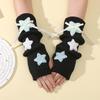 Plüsch-Stern-Armstulpen für Damen Herbst und Winter College-Stil Dui Dui Freiliegende Finger-Ärmel Gestrickte Warme Fake-Ärmel