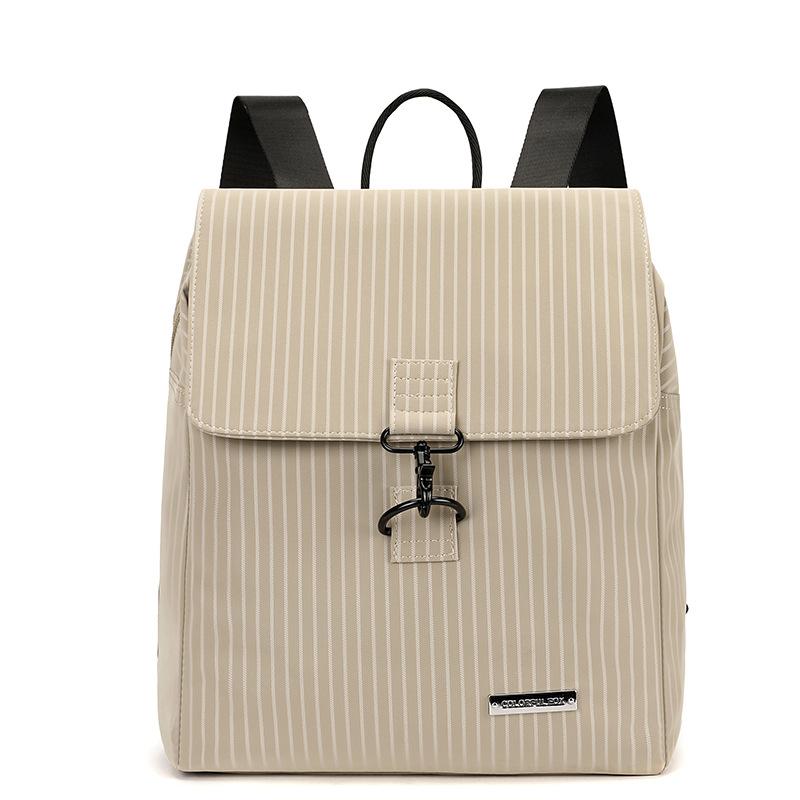 Striped new backpack commuting versatile waterproof backpack