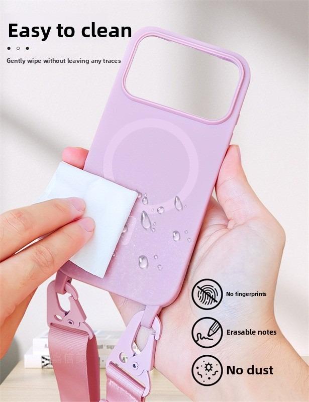 Crossbody Lanyard Case For iphone 17 Air 16 15 14 13 12 Mini 11 Pro Max Plus For Magsafe Silicone Soft Magnetic Back Cover