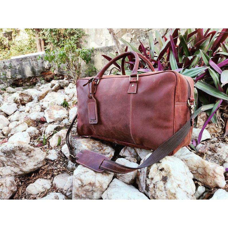 Leather Duffle Bag Vintage Carry On Weekend Bag Large Duffle Luggage Bag Gym Overnight Travel Bag Gift Men Women Duffel for Gift