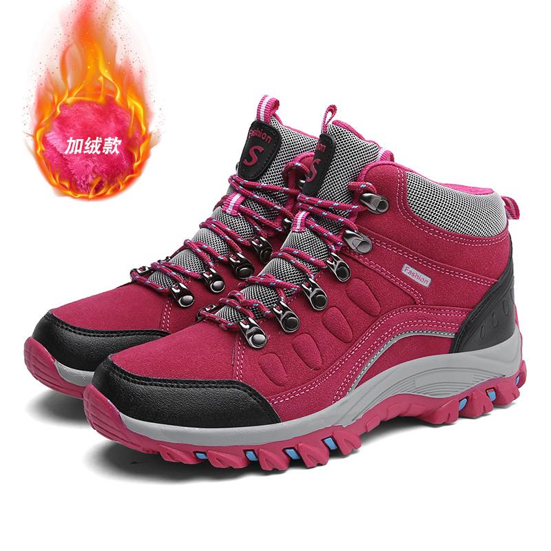 Men's Shoes Winter Anti Slip Snow Boots Outdoor Plush Hiking Shoes High Quality Waterproof Boots Casual Shoes For Men Size 35-46