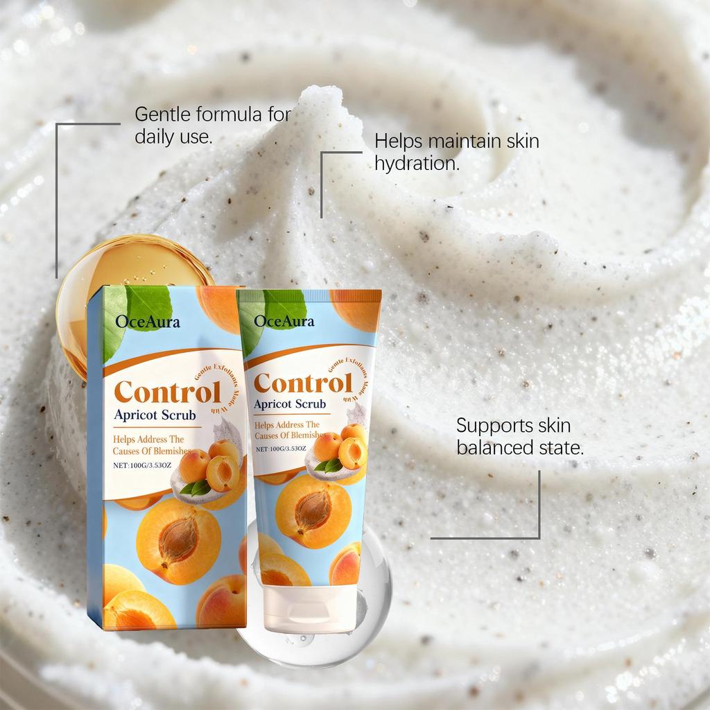 Meruňkový pleťový peeling - Jemný exfoliační čisticí přípravek na póry a odumřelou pokožku, Osvěžující hydratační pleťový peeling