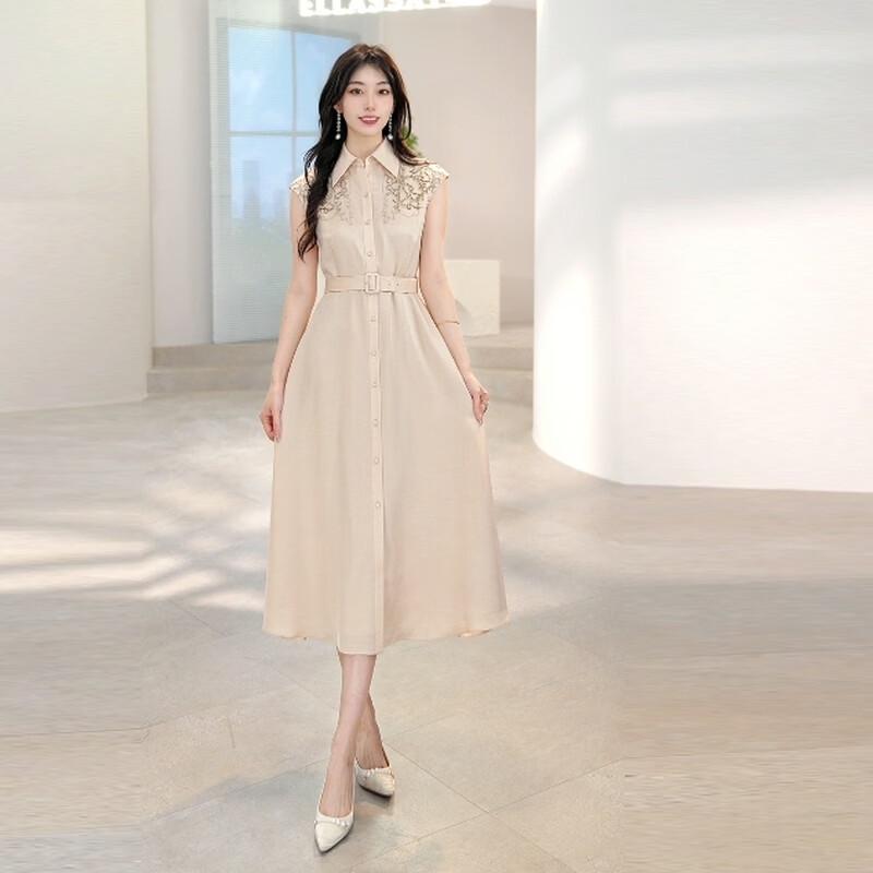 ELLASSAY Women s Elegant Embroidered Midi Dress M