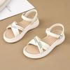 Sandale de damă Modă nouă de vară Sandale albe off cu degete descoperite, cu barete încrucișate, confortabile, cu talpă groasă, cu design cu cataramă pentru femei