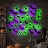 3D Bat LED Glow Wall Stickers Purple Green Lights Waterproof Halloween Spider Atmosphere Lamp Glow In The Dark Lighted Stickers
