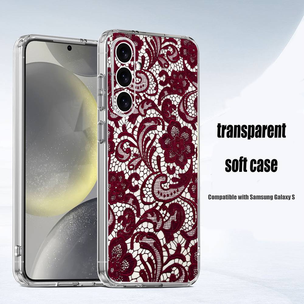 

Вінтажний мереживний чохол для телефону для Samsung S24,30,21,22,23,20 FE,lite,PIus,Ultra,5G,Note,9,10 Прозорий чохол SamsungNote20Ultra