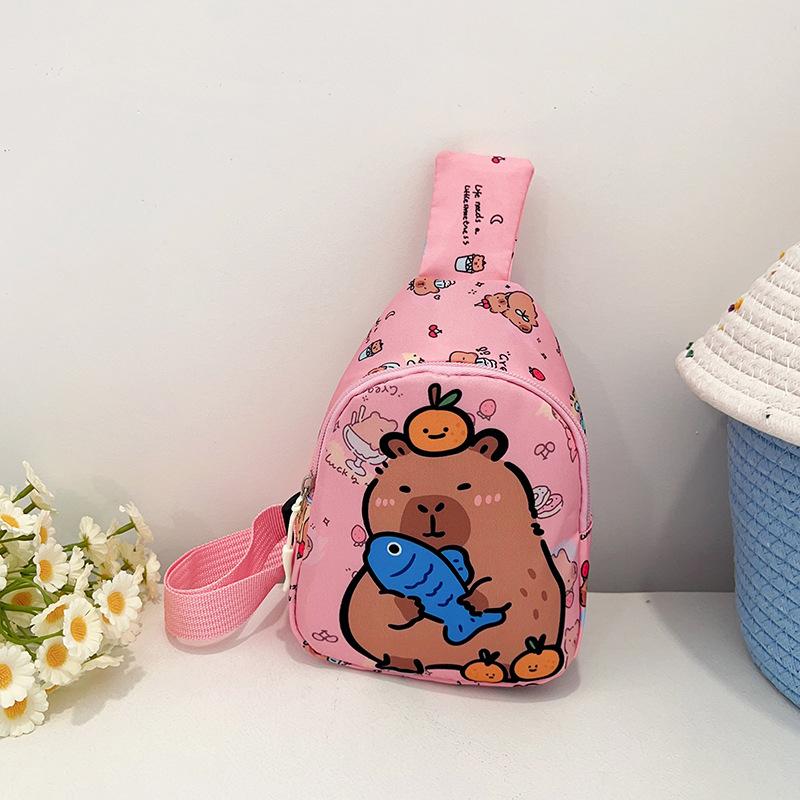 Новая сумка-мессенджер для мальчиков и девочек, милая мультяшная, большой вместимости, повседневная, универсальная, на плечо, детская нагрудная сумка розовый