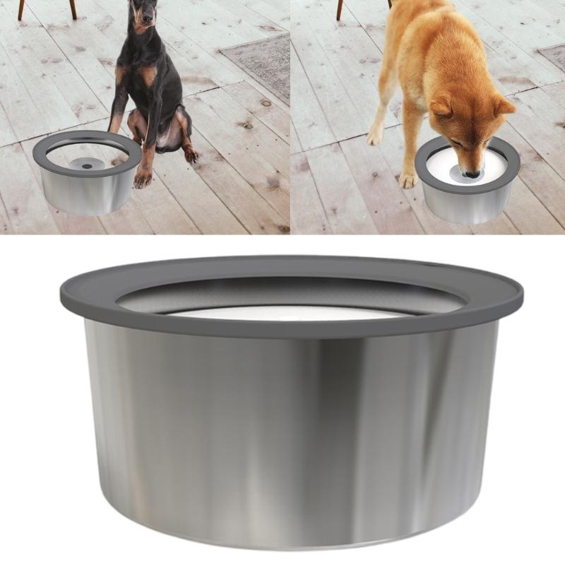 Ciotola per animali domestici in acciaio inossidabile ad alta capacità, anti-ribaltamento, antiruggine, distributore d'acqua per cani di grossa taglia, per bere lentamente