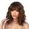 XINRAN Black Short Hair Bangs Wig, Black Natural Wave Wig for Women, Black Wave Wig Bangs