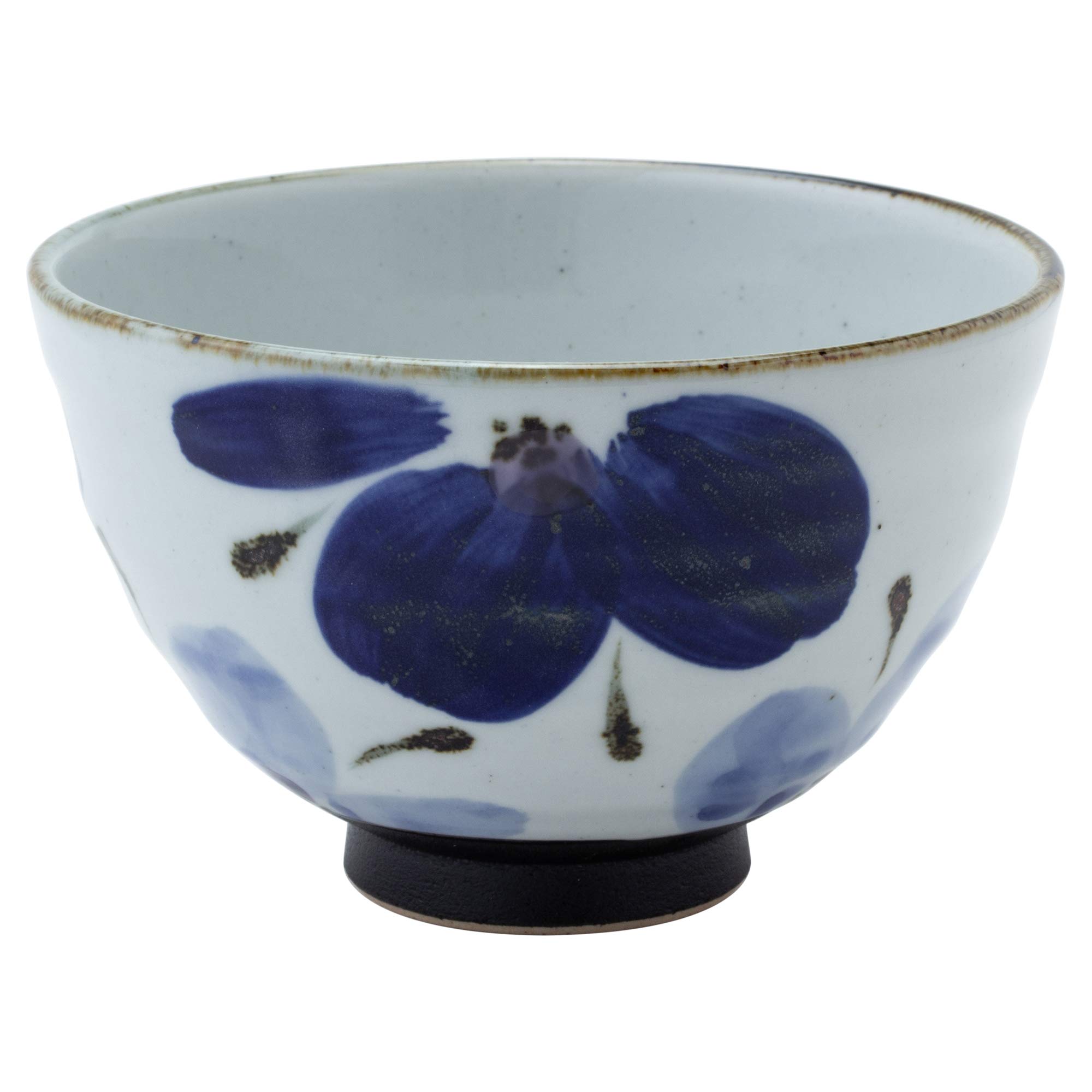 

Рисовые пиалы Хасами-яки (большой) со слоистым цветочным узором, синий, набор из 3 штук, 12363