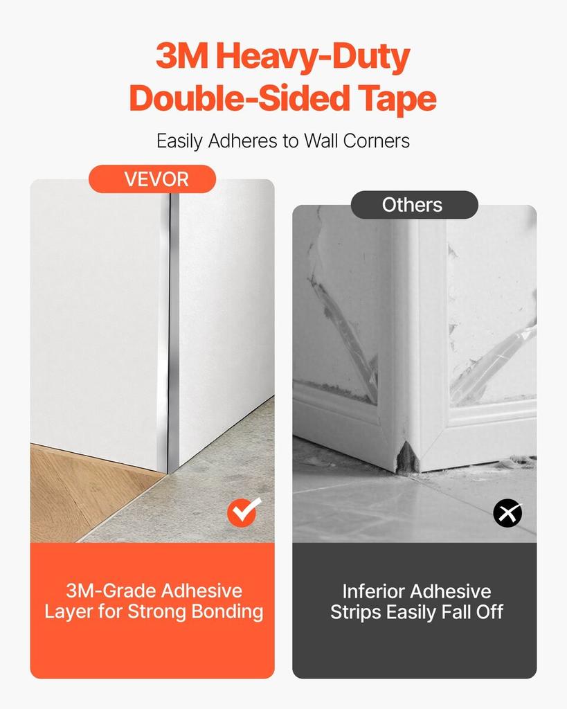 Stainless Steel Wall Corner Protector, 50 x 50 x 1217 mm, 10 Pack Metal Corner Guards, 304 Stainless Steel Edge Trim 90-Degree Angle for