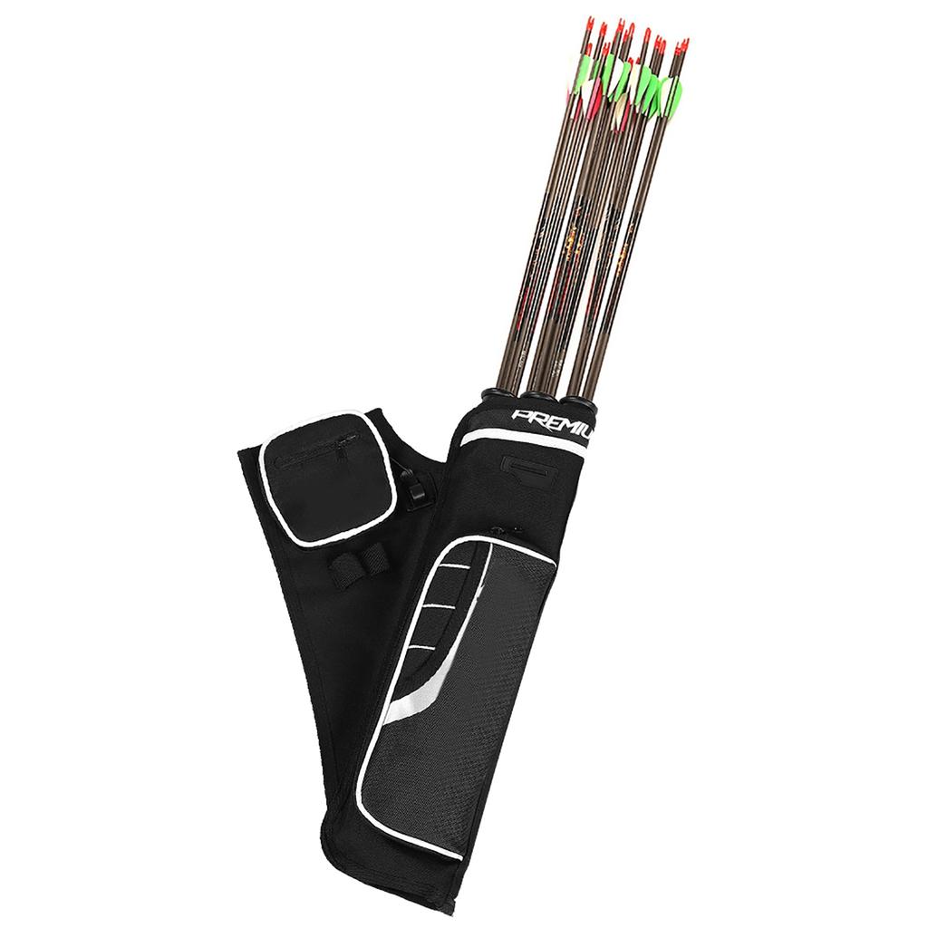 Archery Arrow Quiver Holder 3 Tubes Back Waist Shoulder Bag Pouch Bow Target(black)