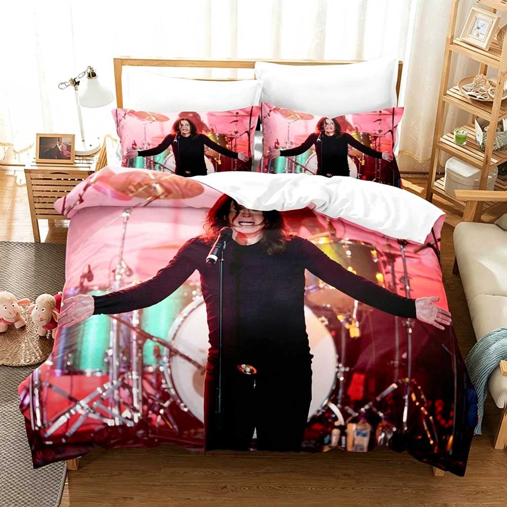 Ozzy Osbourne Retro Duvet Cover Pillowcase Bedding Set Adult Boys Girls Bedroom Decoration Single Double Large Size