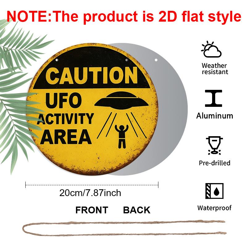 

2D Flat 1pc, 8x8 in, Alien Activity Area, Aluminum Metal Decorative Signs & Plaques, Suitable for Home Cafe or Farmhouse Decoration, Festival Party 1pc