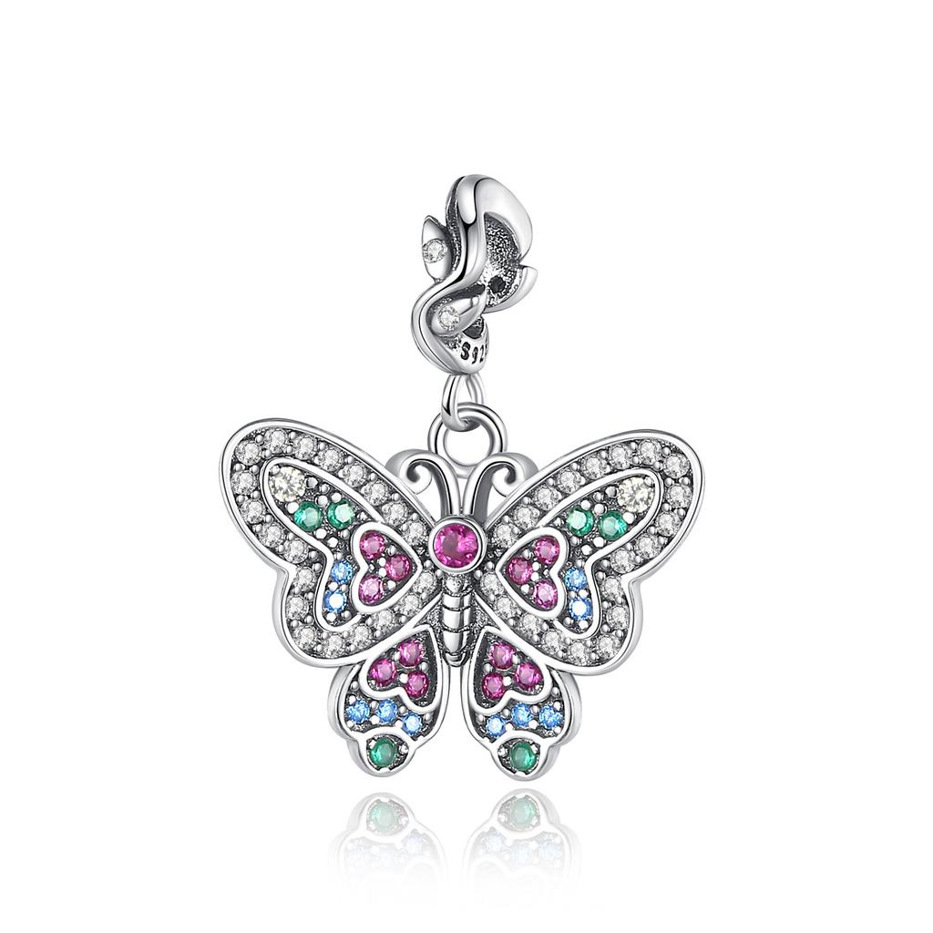S925 Silver Insect Fashion DIY Accessories Butterfly Pendant Handmade Creative Decoration