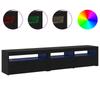 TV Cabinet Set of 2 Black Oak Effect 195 x 35 x 40 cm