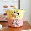 Cute Love Puppy Couple Ceramic Instant Noodle Bowl with Cover Student Dormitory Instant Noodle Bowl Binaural Snail Powder Bowl