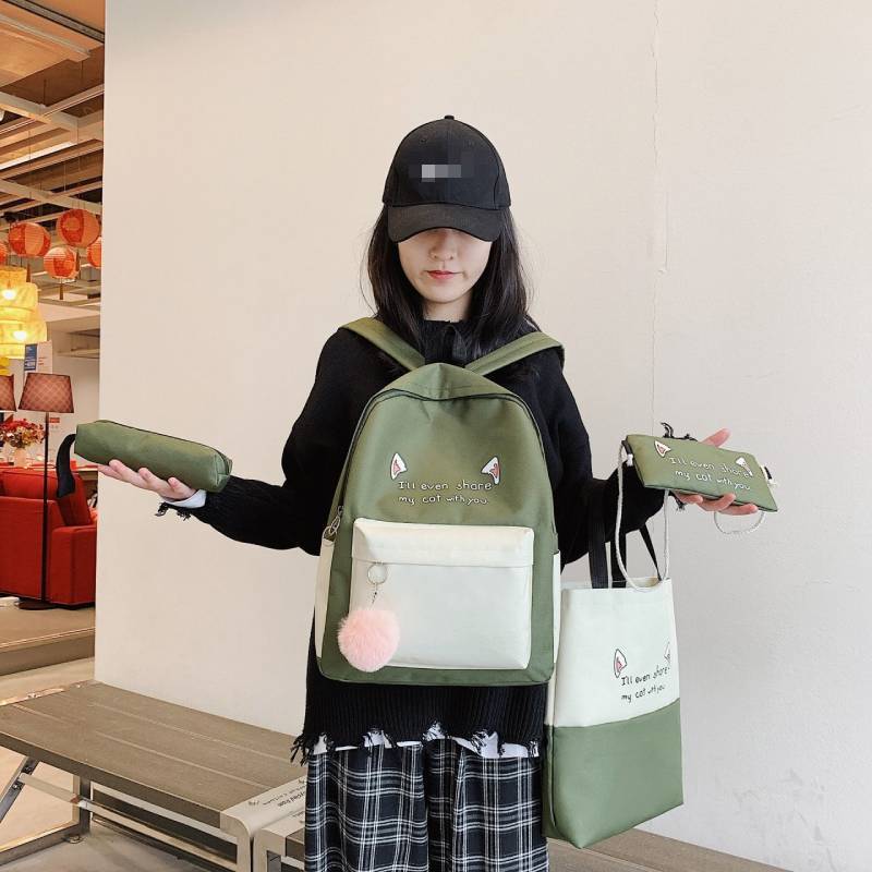 Minimalist Oxford Backpack For Middle School Girls With Waterproof Material And Spinal Protection