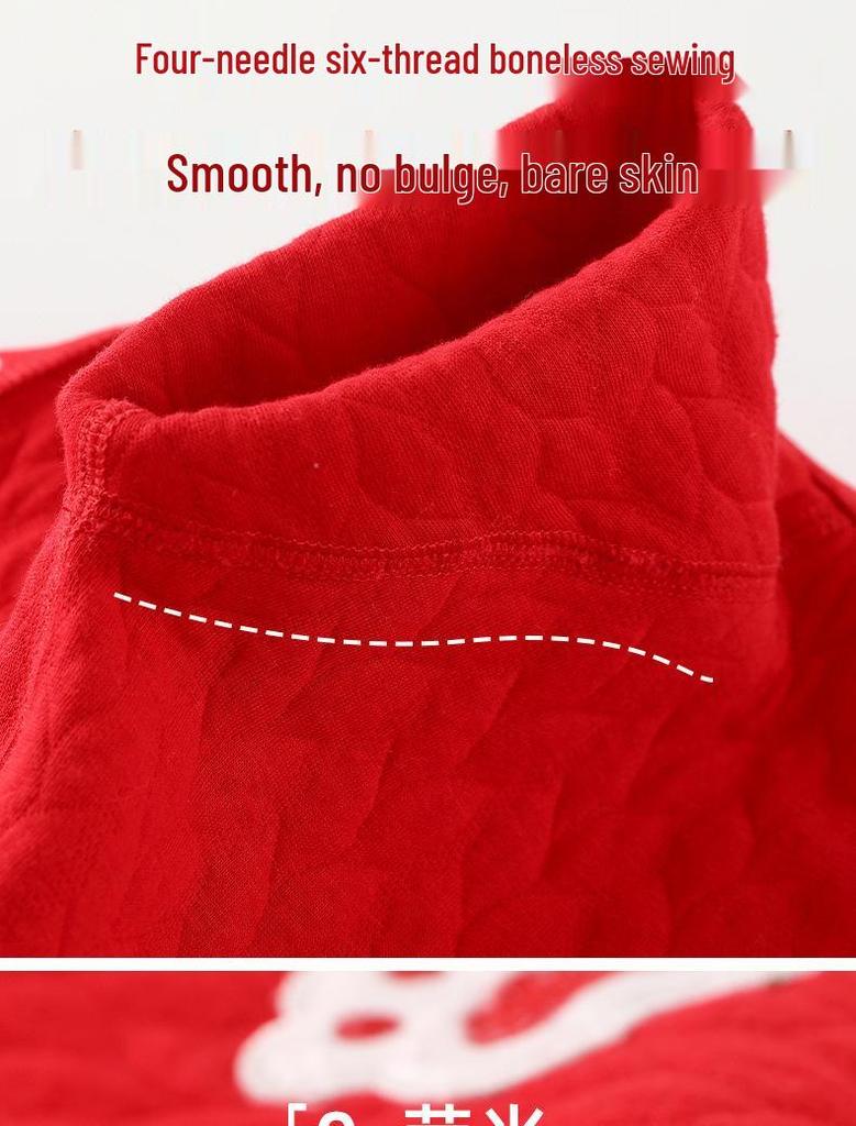 Newborn Red Padded One-Piece: Warm Autumn/Winter Outfit for Baby's First Celebrations