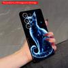 2DFlat Samsung Phone Case Cosmic Cat Starry Night Applicable To Galaxy S23 S24 S25ULTRA S26 A12 A14 A15 A16 A54 A55
