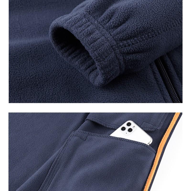 Herbst und Winter Warmer Wollmantel Herrenbekleidung Langarm-Sweatshirt Einfarbige Outdoor-Jacke