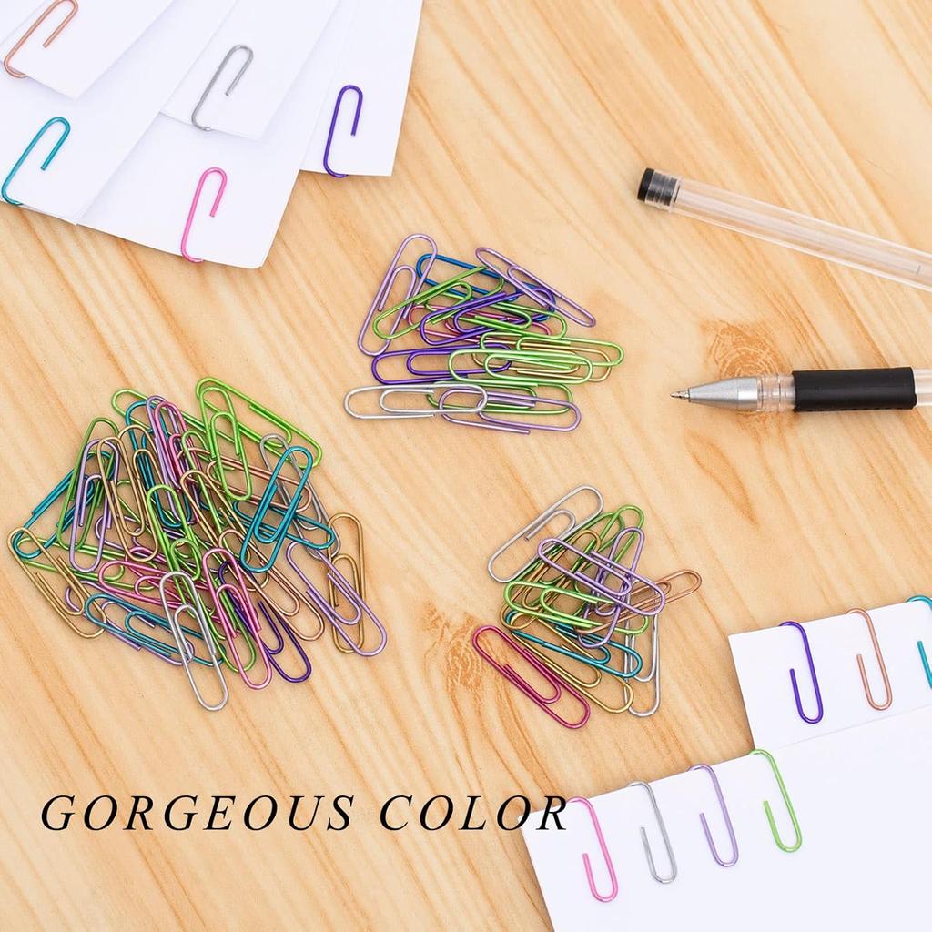 Paper Clips, 240pcs Medium Size Colored, PaperClips Assorted Colors, Paper Clips for Paperwork Office School and Personal Use