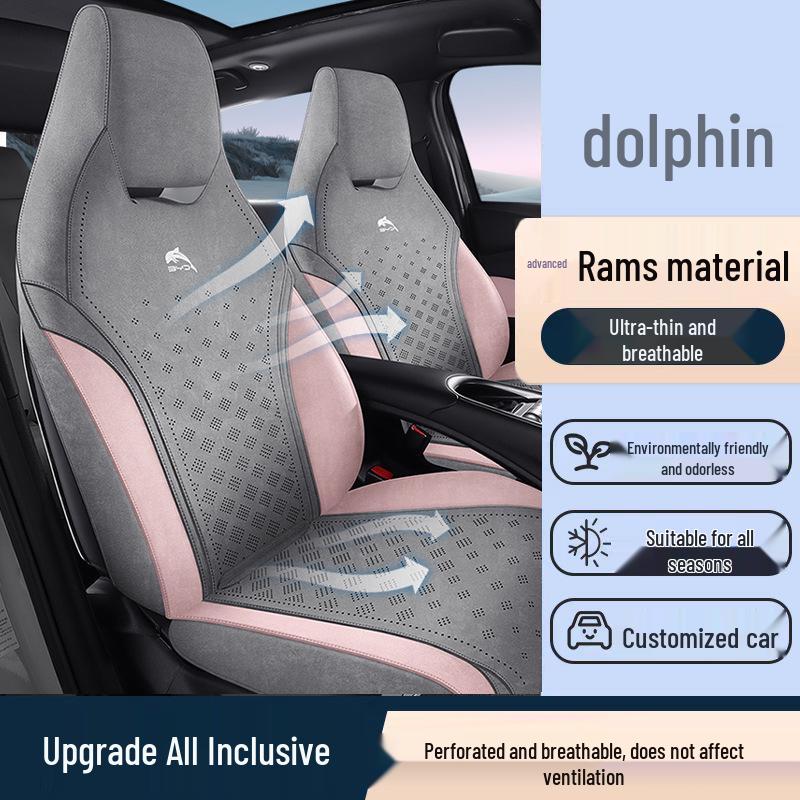 BYD Dolphin Ventilated Seat Cover Set - Premium Full Coverage with One-Piece Headrest for All Seasons.