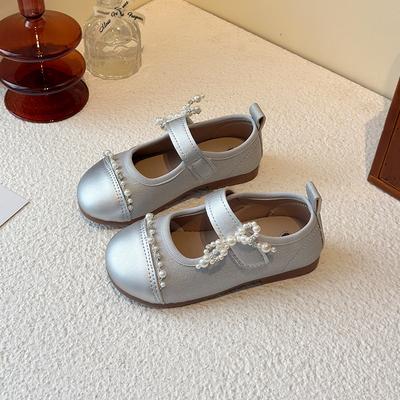 Girls Princess Shoes Children's Shoes 2025 New Spring Small Leather Shoes Women's Treasure Silver Girl Soft Sole Single Shoes Foreign Style