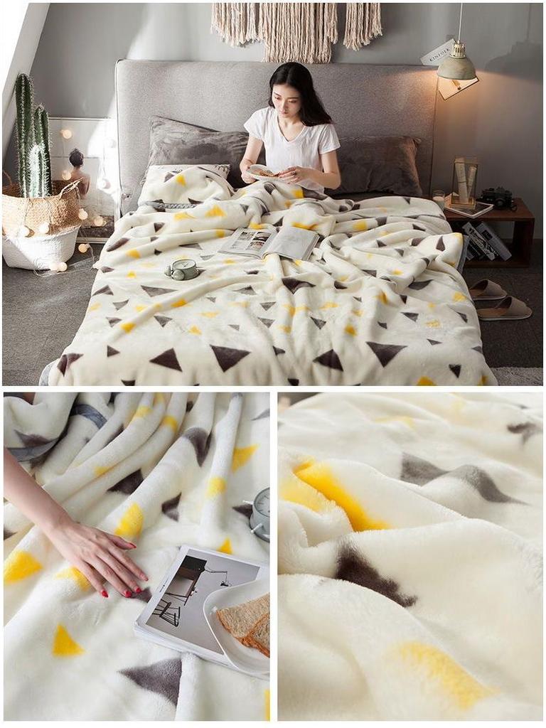 Double-Sided Fleece Raschel Blanket - Cozy Winter Wedding & Office Nap Gift