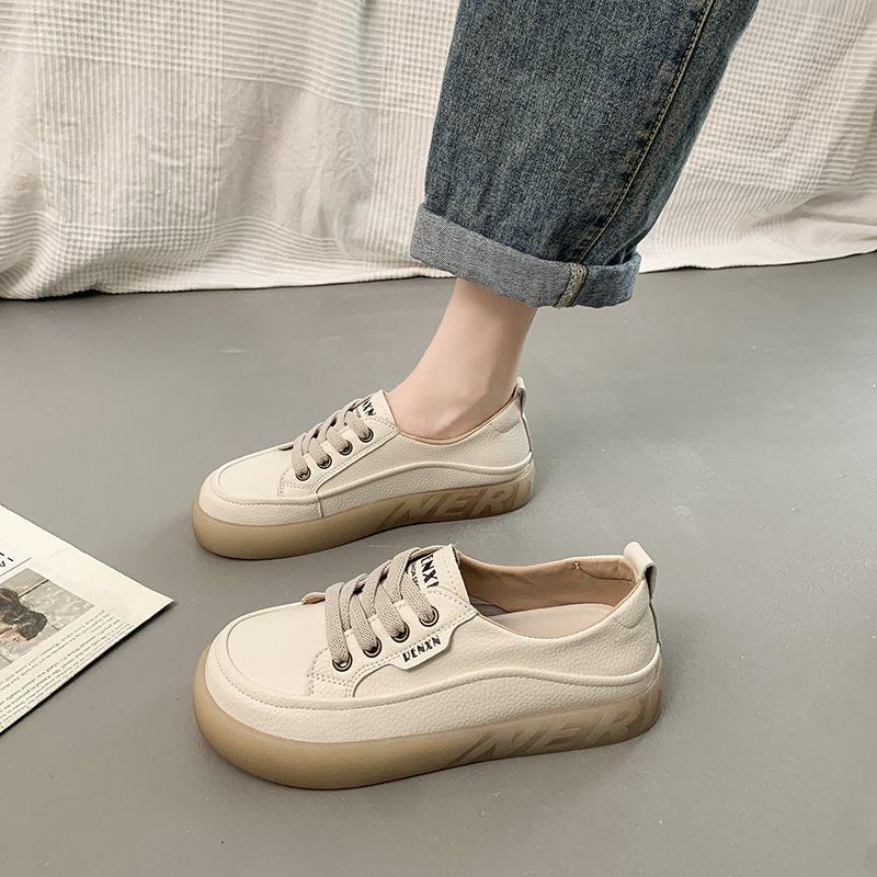 Маленькие белые туфли женские летние плоские ленивые мокасины повседневные универсальные — фото 7