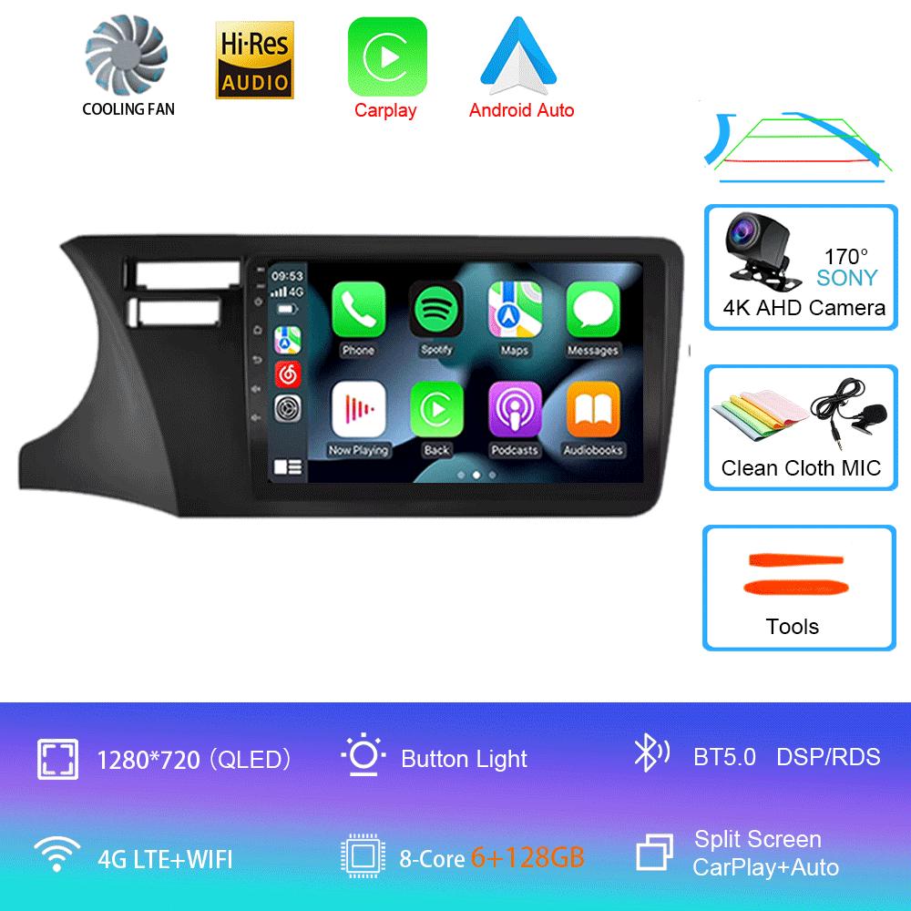 For Fit Honda City 2014 2015 2016 2017 Multimedia Stereo Android 14 Car Radio DVD Video Player Navigation GPS Left Hand Driving