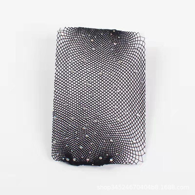 Hottie Sexy Hot Rhinestone Fishnet Stockings Crotchless Pantyhose Open On All Sides and Hollow Fishnet Stockings